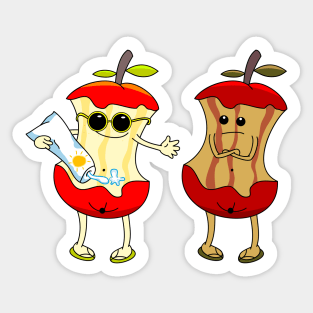 Sunbathing the apples Sticker